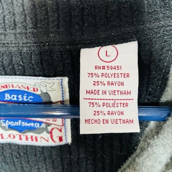 Mens Pullover Fleece Top Gray Sweatshirt Size Large Drawstring Hem u - Picture 4 of 6